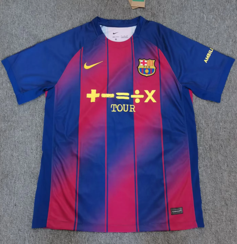 （S-4XL）1:1 Copy Top Quality 2025/2026 Barcelona XMusic Festival Home Football Jersey （ Fan Edition）