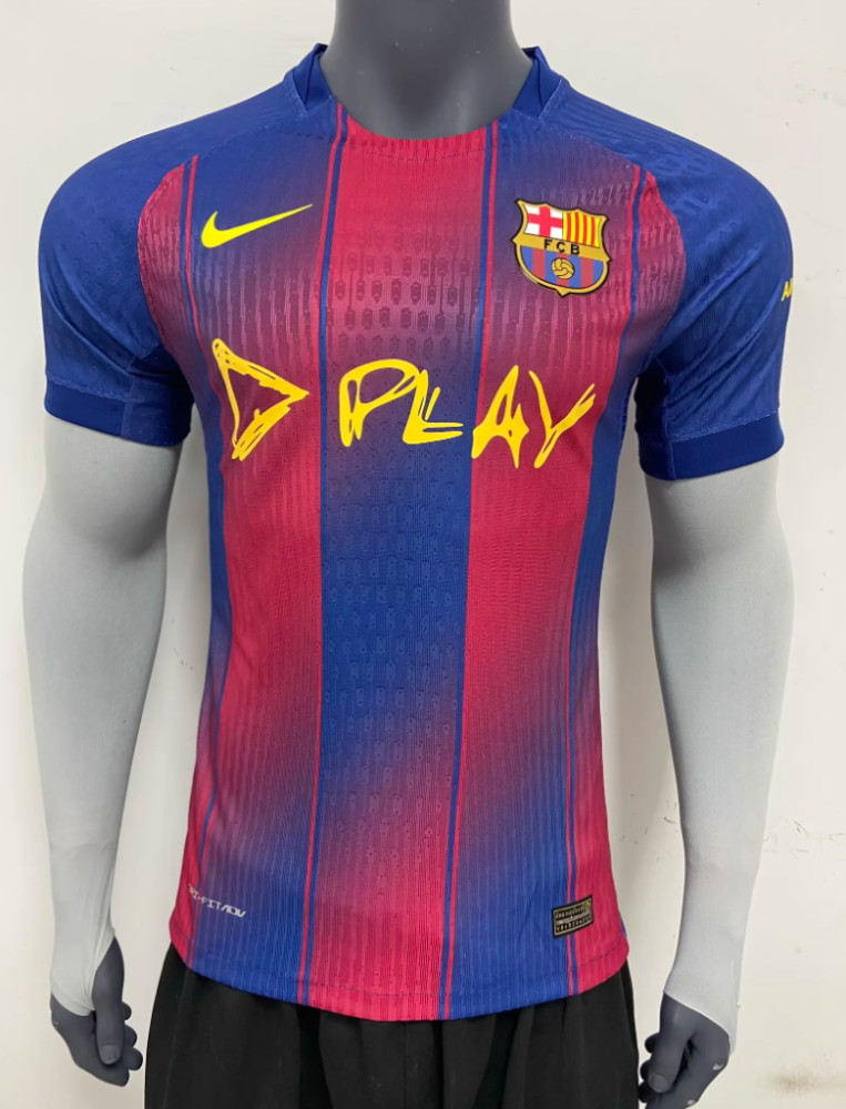 （S-2XL）1:1 Copy Top Quality 2025/2026 Barcelona Home Music Festival Football Jersey （Player Edition）