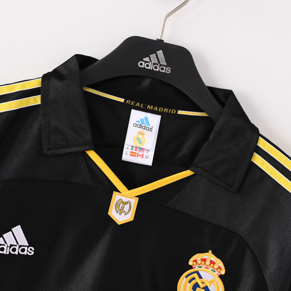 （S-2XL）1:1 Copy Top Quality 1998/2000 Real Madrid Away long sleeves Retro Football Jersey （Fan Edition）
