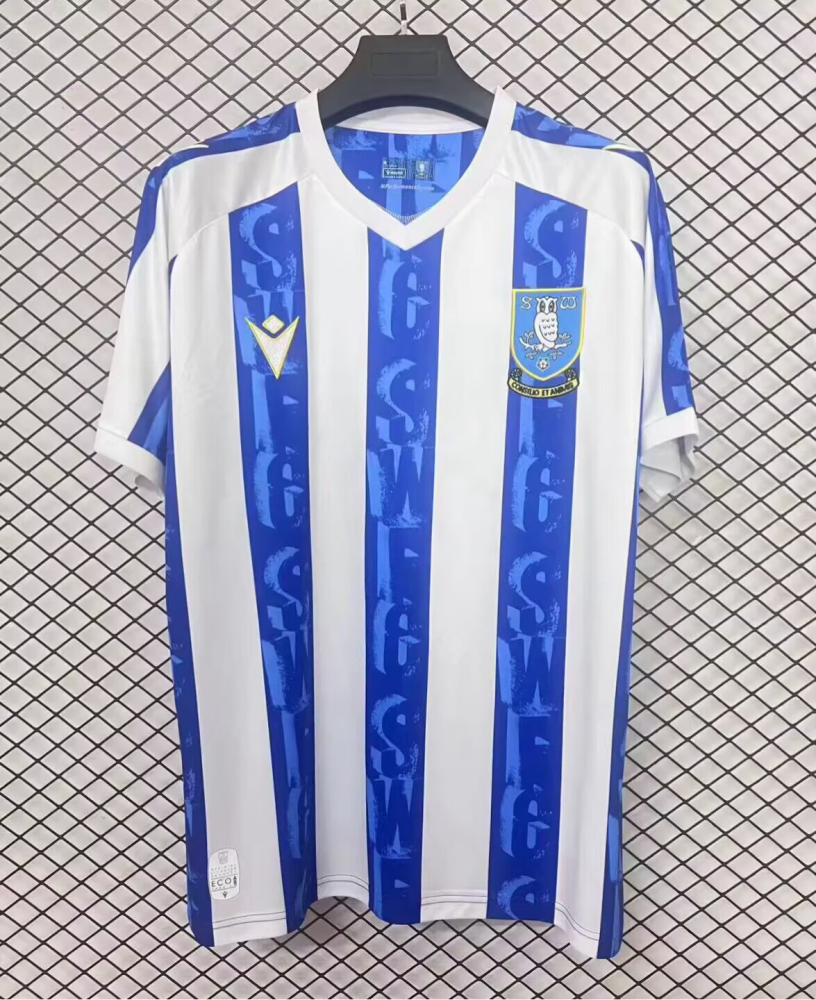 （S-4XL）1:1 Copy Top Quality 2025/2026 Sheffield Wednesday Football Jersey （Fan Edition）