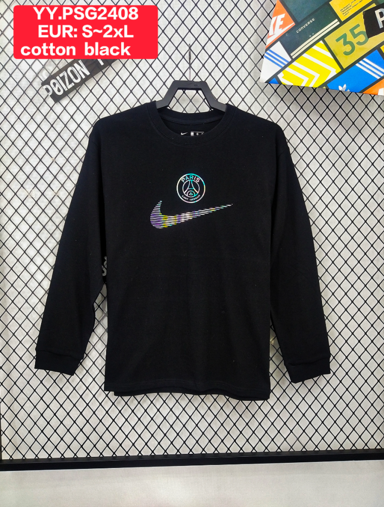 2025/2026 PSG Black long-sleeved sweater