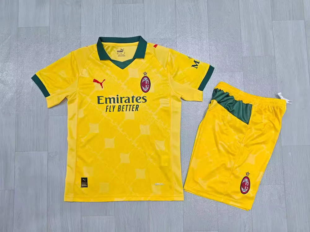 （16-28）1:1 Copy Top Quality 2025/2026 AC Milan Third Football Jersey （ Kids）