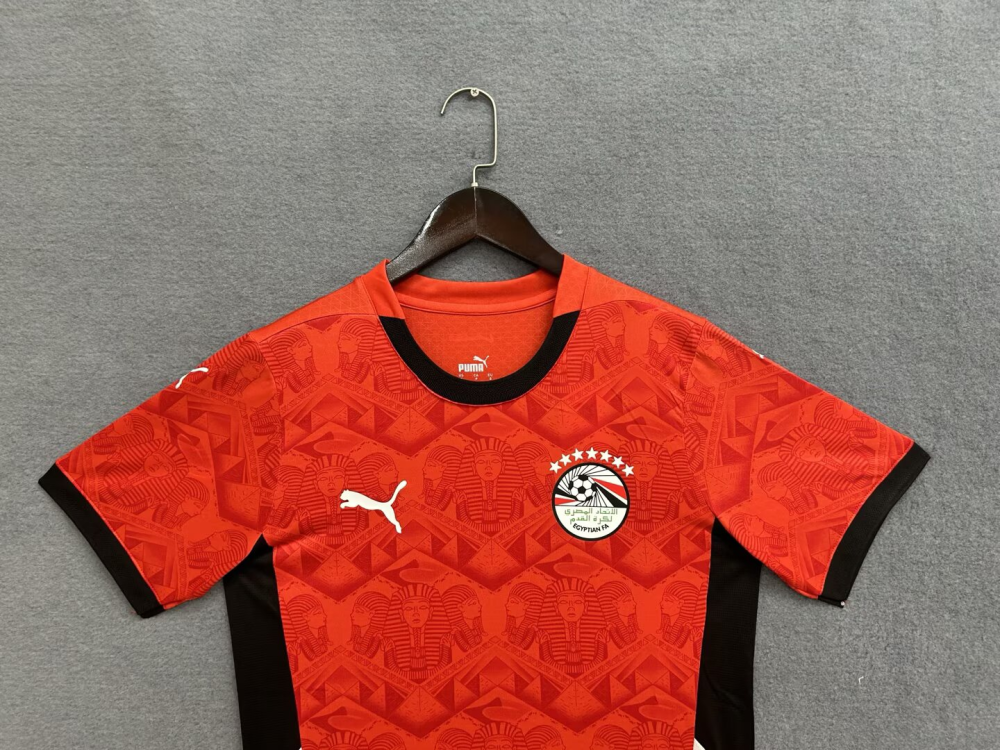 （S-4XL）1:1 Copy Top Quality 2025 Egypt Home Football Jersey （ Fan Edition）