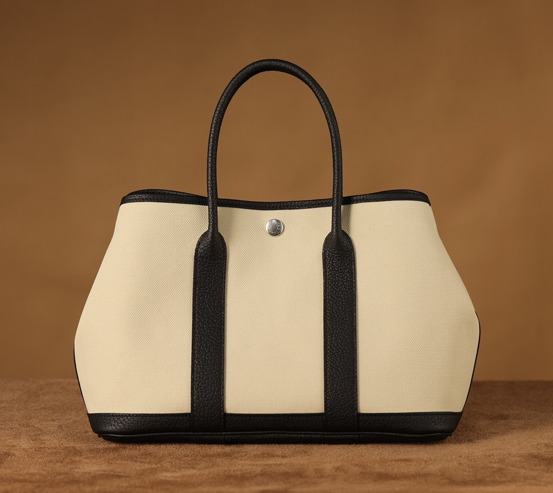 高仿Herm&egrave;s Garden Party 帆布皮革雙拼