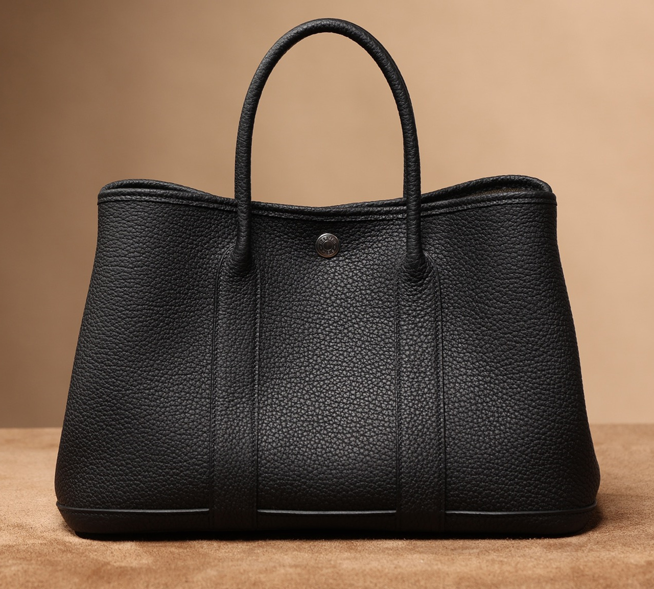 原單Herm&egrave;s Garden Party 30 黑色 Togo皮購物袋