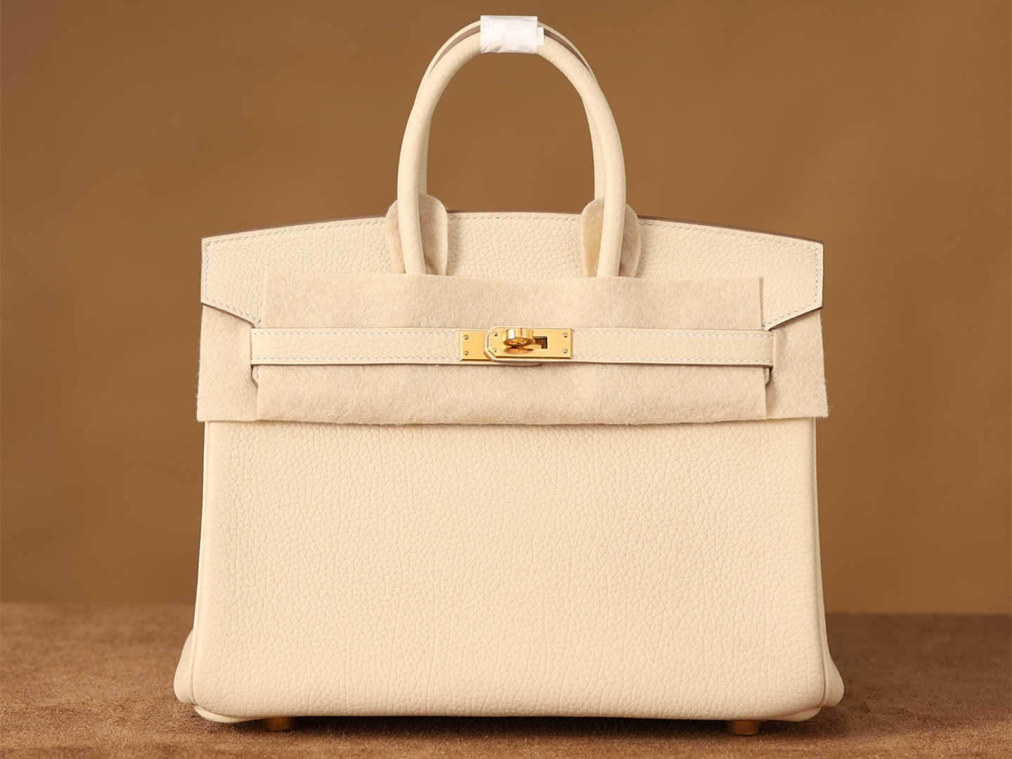 高仿真皮HermesBirkin25柏金包正品級別奶昔金扣