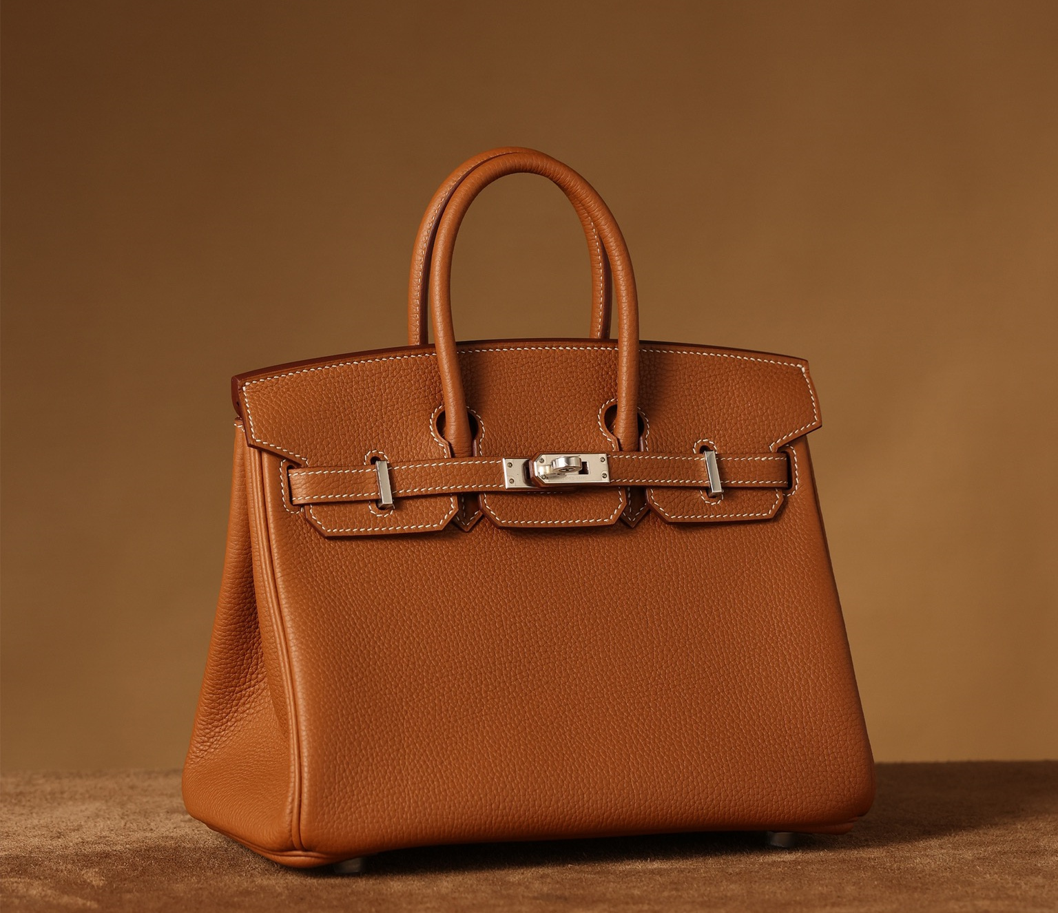 獨家正品級別高仿HermesBirkin25系列金棕銀扣