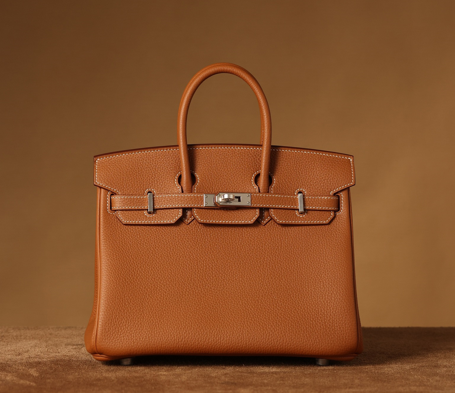 獨家正品級別高仿HermesBirkin25系列金棕銀扣