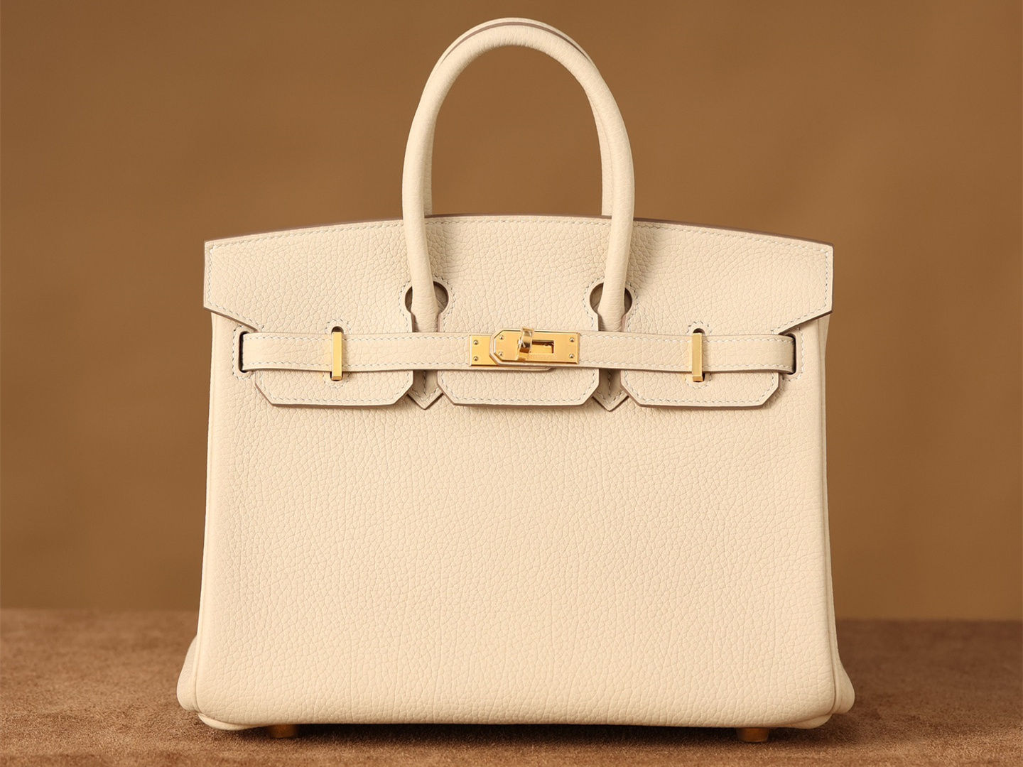 高仿真皮HermesBirkin25柏金包正品級別奶昔金扣