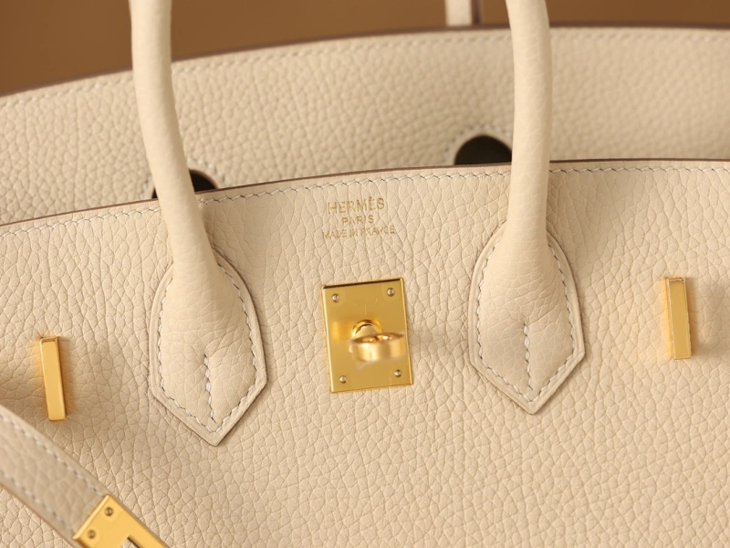 高仿真皮HermesBirkin25柏金包正品級別奶昔金扣