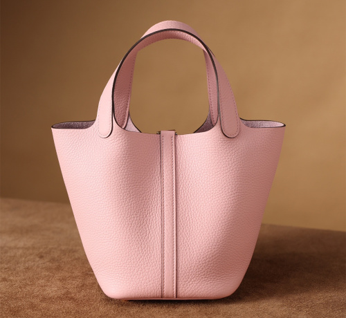 原單Hermes水桶包PicotinLock18系列櫻花粉金扣