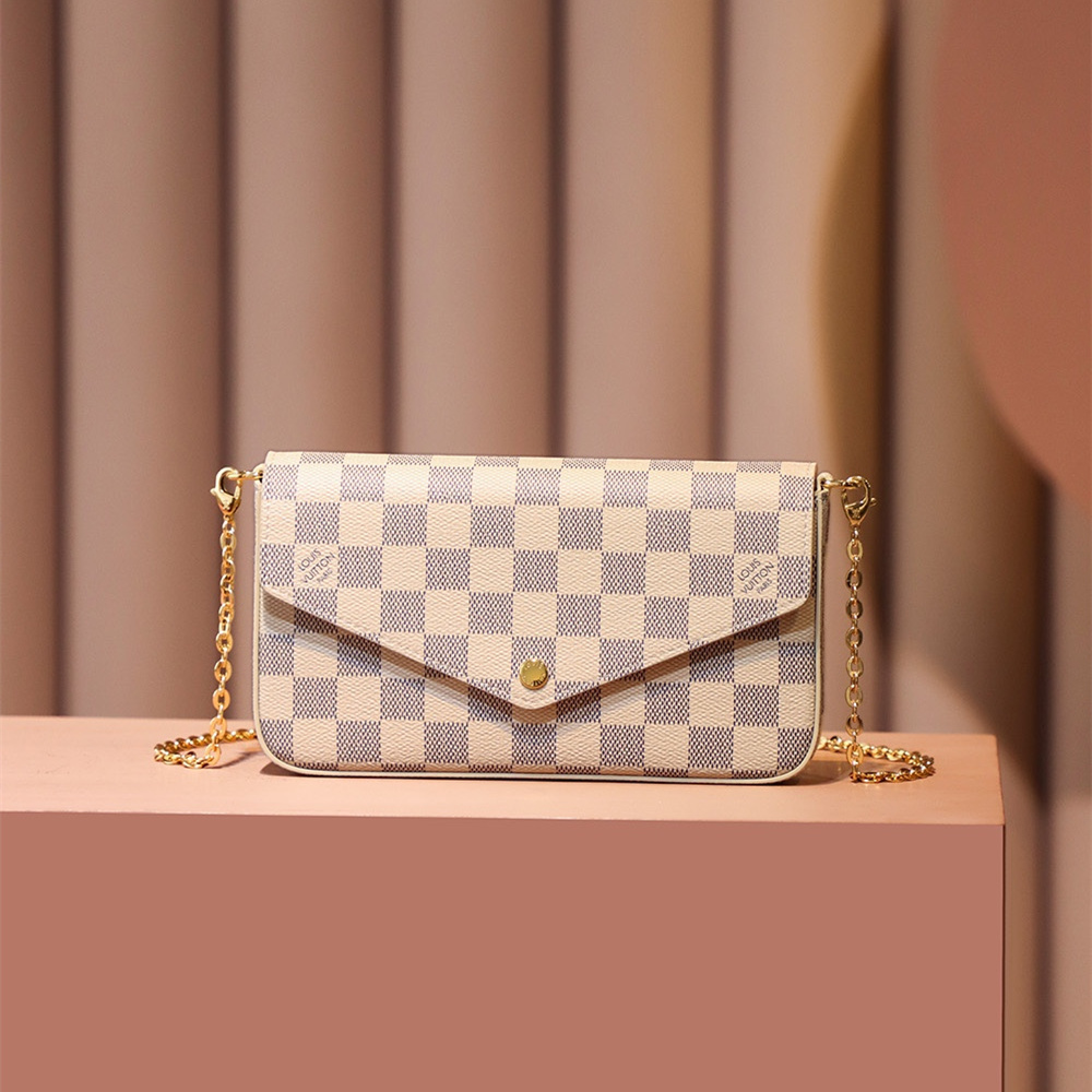 LV Pochette Felicie M63106 白棋盤格