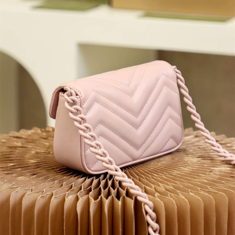 香港Gucci包包Marmont系列頂級復刻淺粉色免檢版