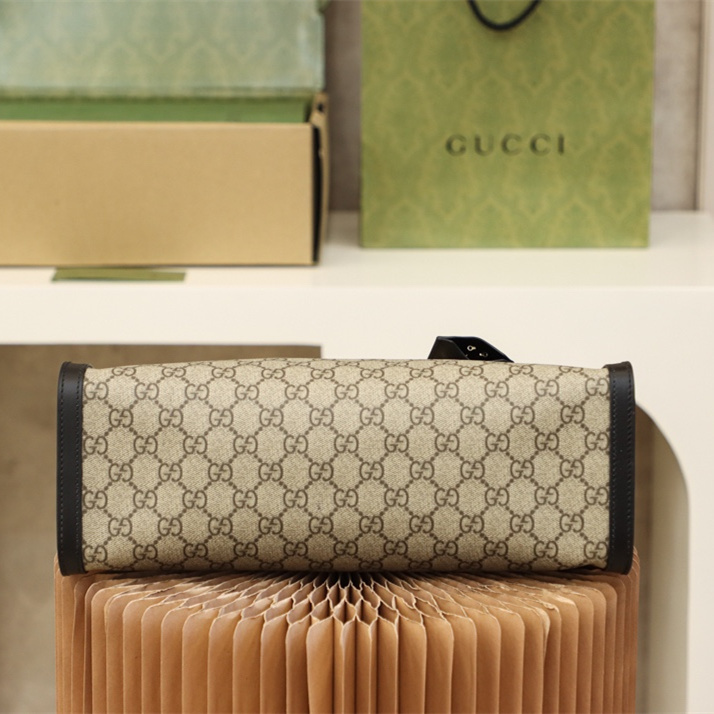 原單Gucci古馳購物袋Padlock系列牛仔黑中號免檢版