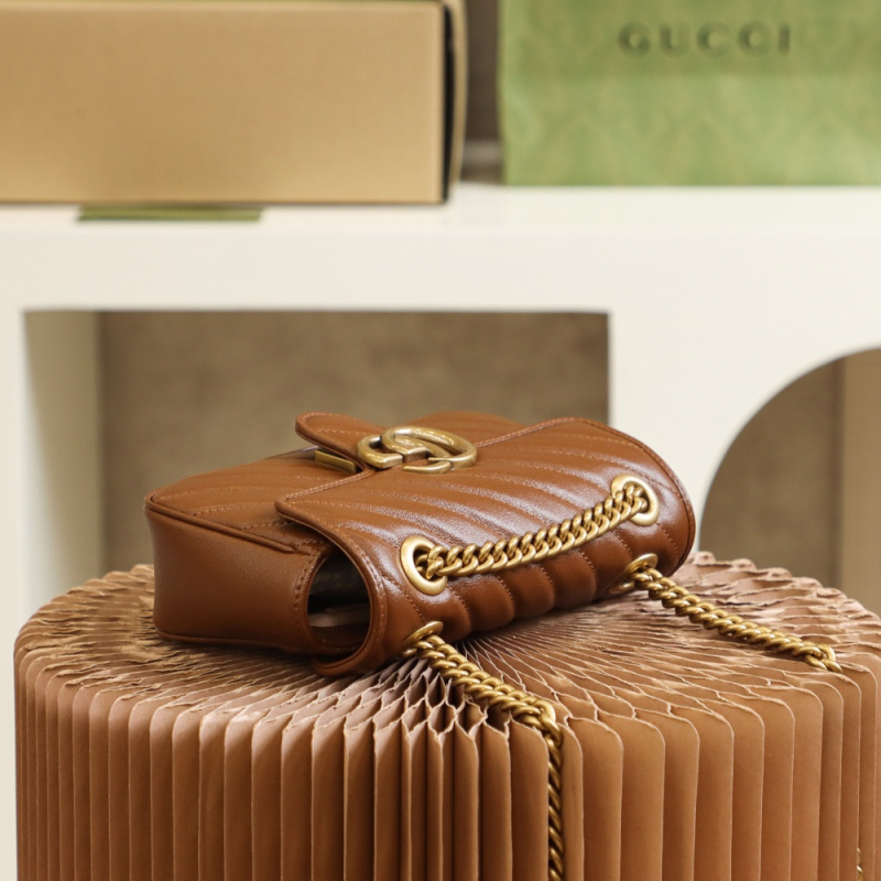 高仿奢侈品Gucci單肩包Marmont系列懷舊五金小號免檢版