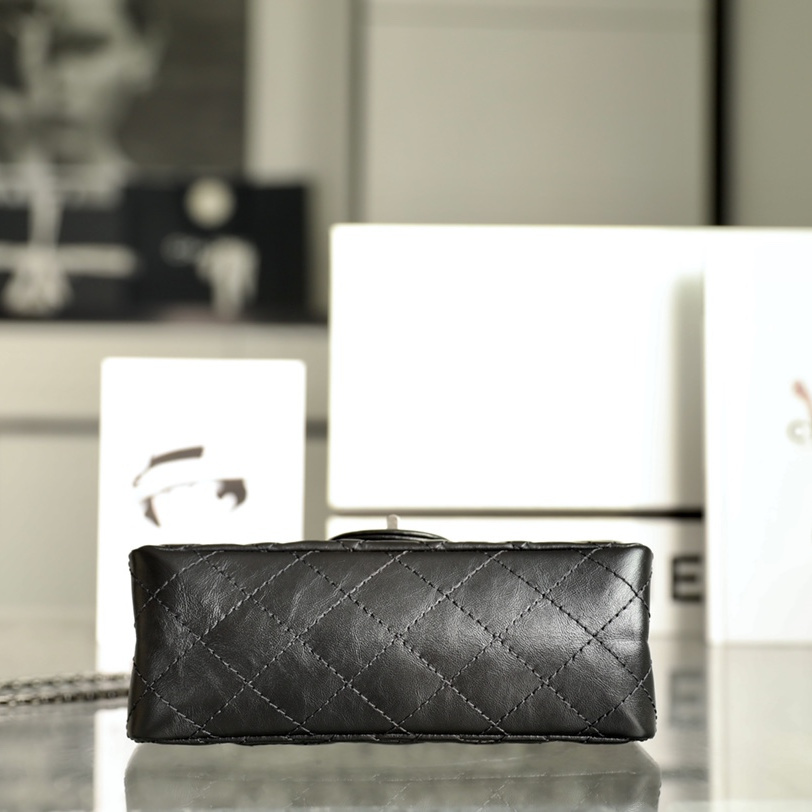 香港復刻Chanel2.55系列口蓋包復古銀Mini免檢版