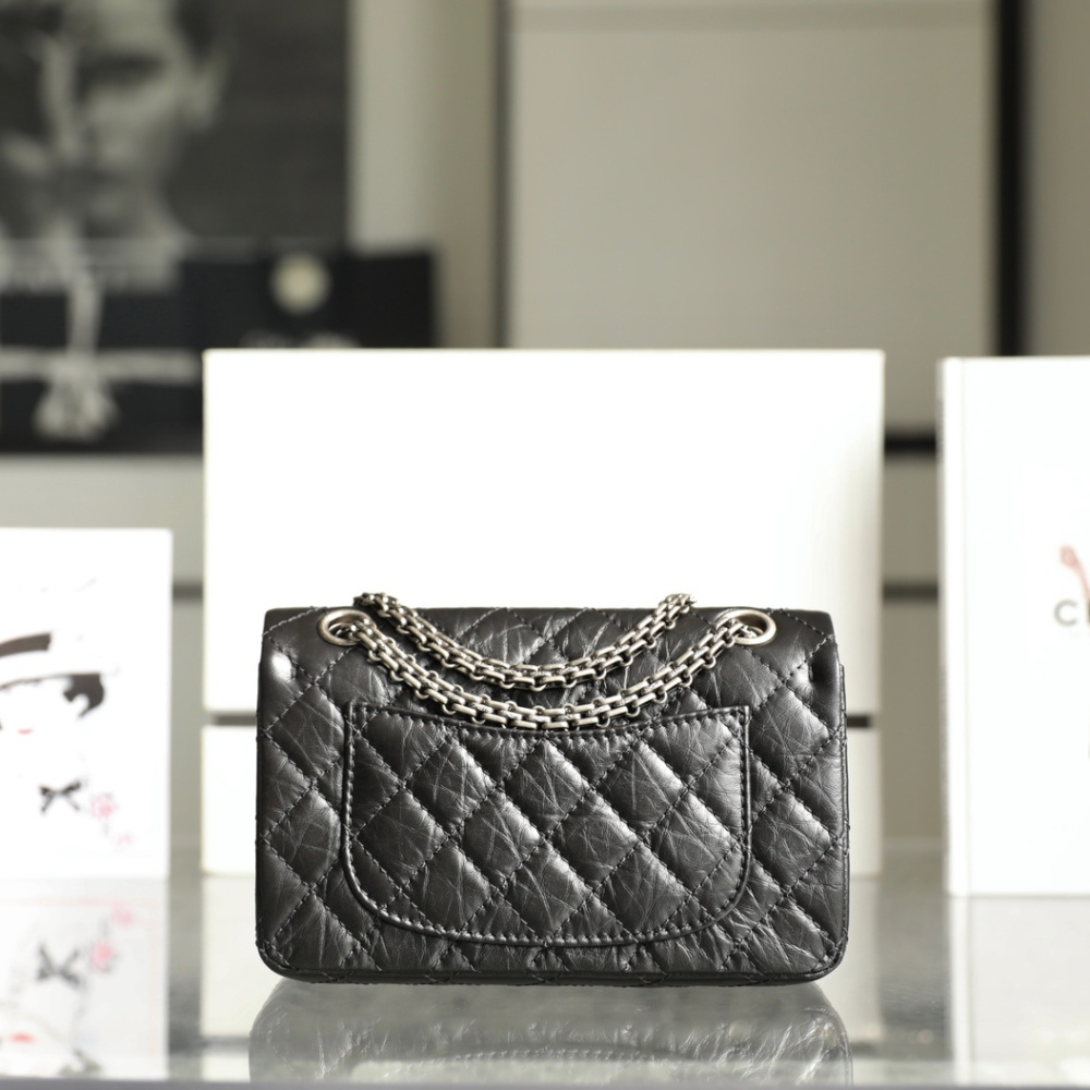 香港復刻Chanel2.55系列口蓋包復古銀Mini免檢版