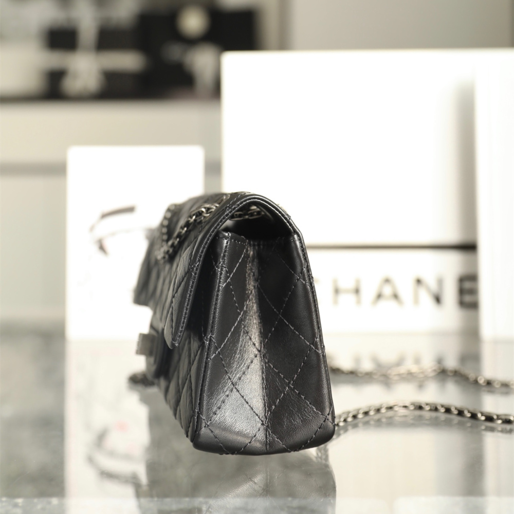 香港復刻Chanel2.55系列口蓋包復古銀Mini免檢版
