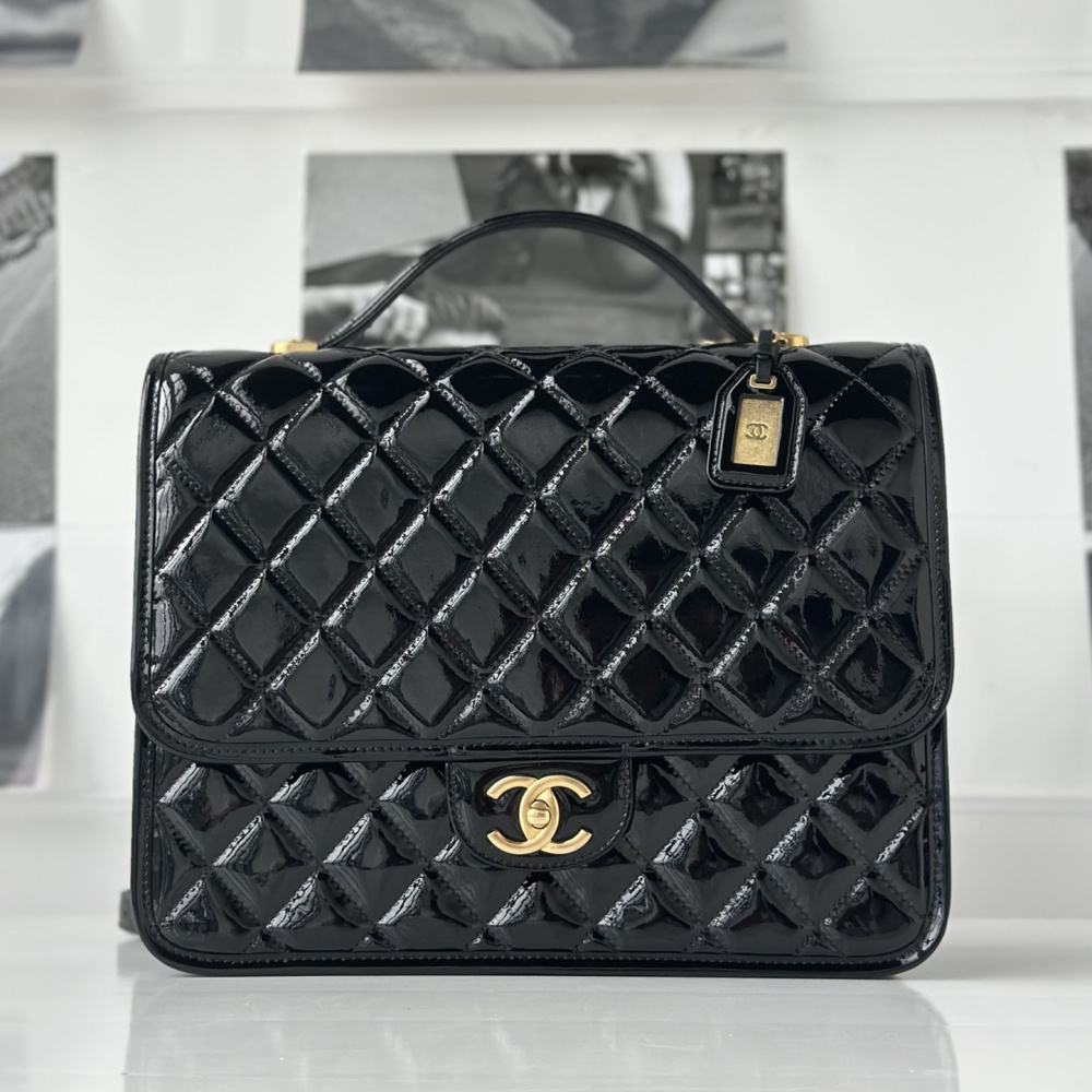 原單高仿Chanel雙肩包原廠漆皮免檢版