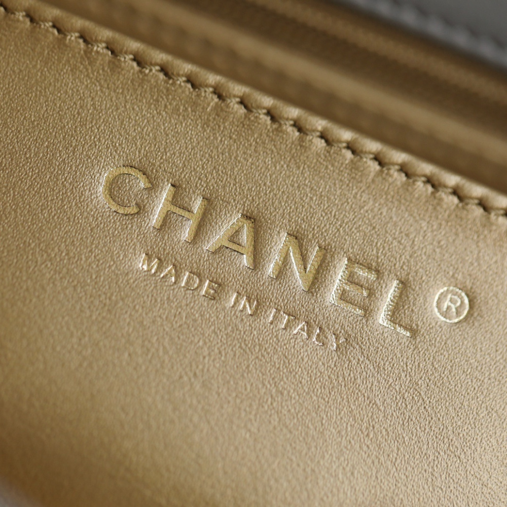 原單高仿Chanel金球包CF系列小羊皮灰色免檢版