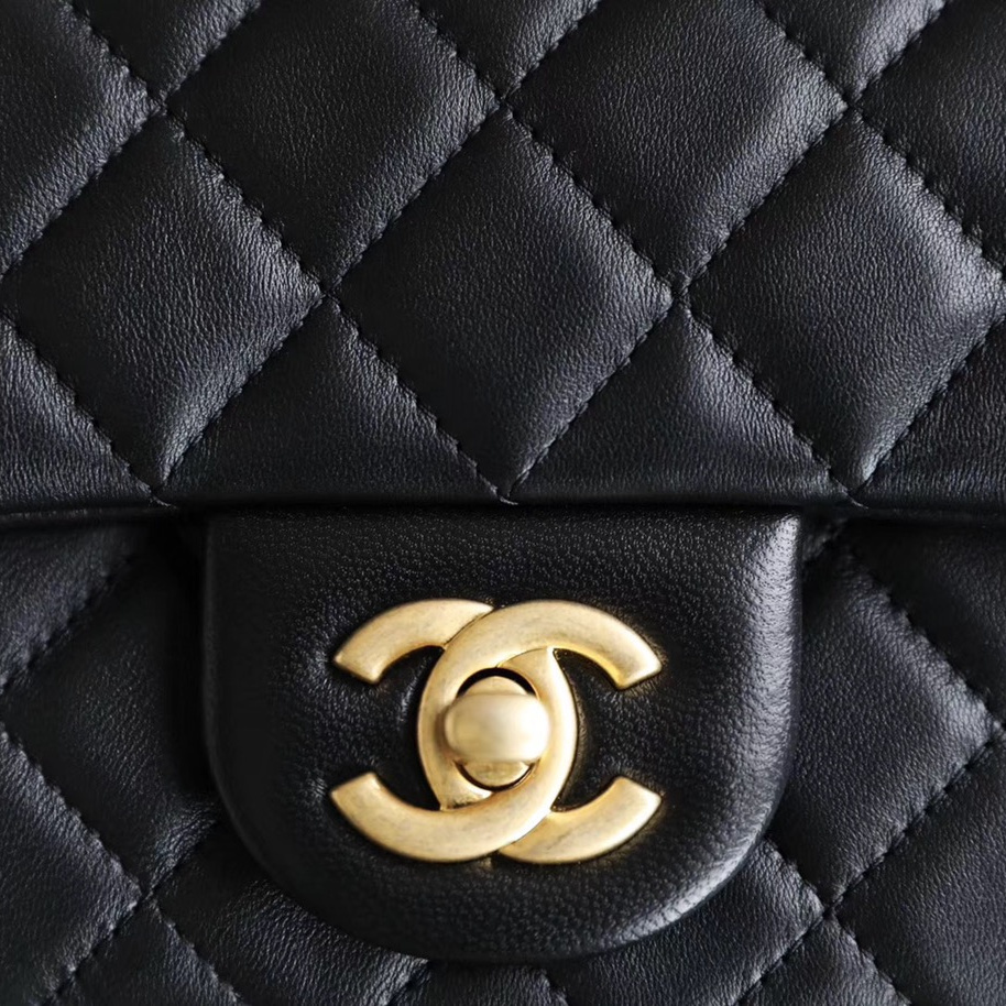 高仿Chanel小金球口蓋包Mini黑金免檢版