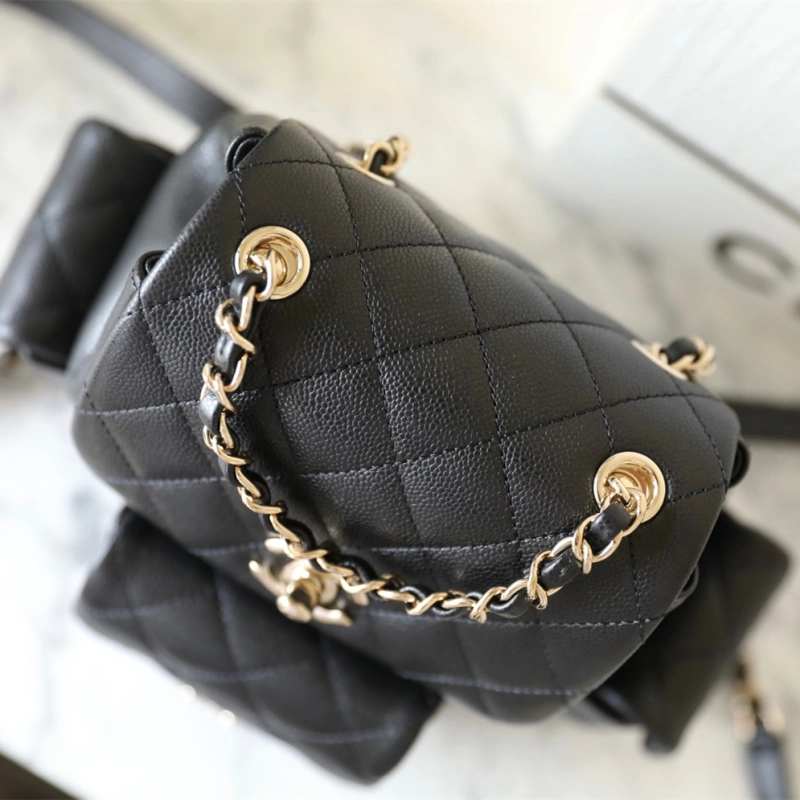 香港Chanel高仿23K系列坦克包黑淡金小號免檢版