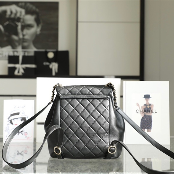 香港高仿Chanel背包經典復古黑色23C大號免檢版