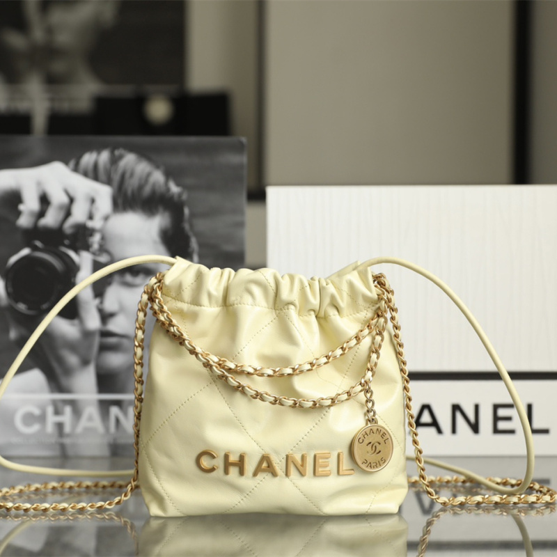 香港全鋼Chanel迷你沙灘袋暖黃色免檢版