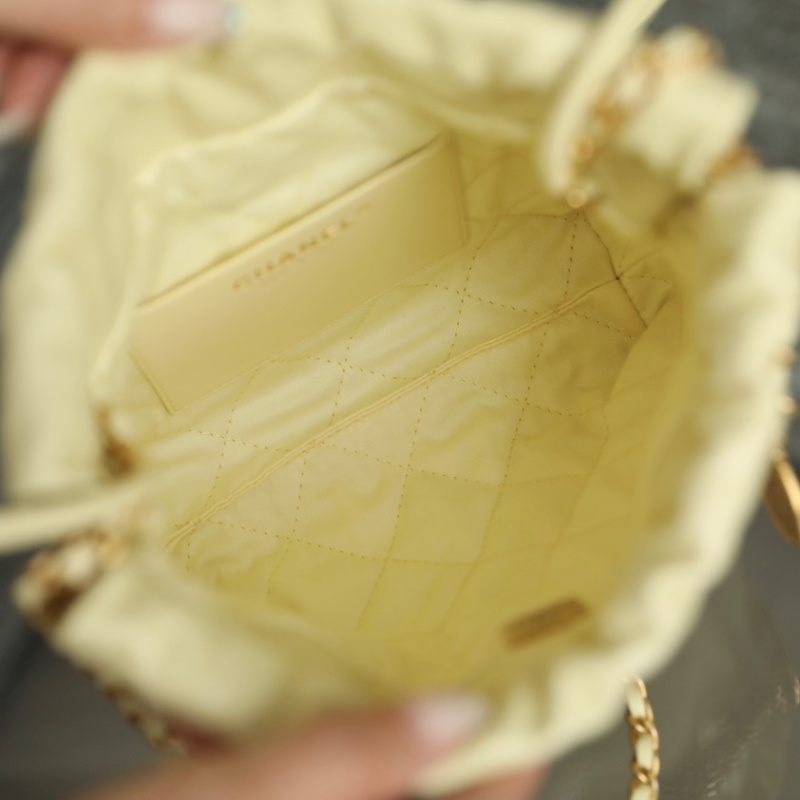 香港全鋼Chanel迷你沙灘袋暖黃色免檢版