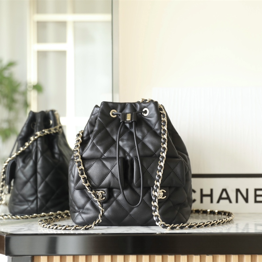 高仿Chanel Duma 23B 雙肩水桶包 淡金