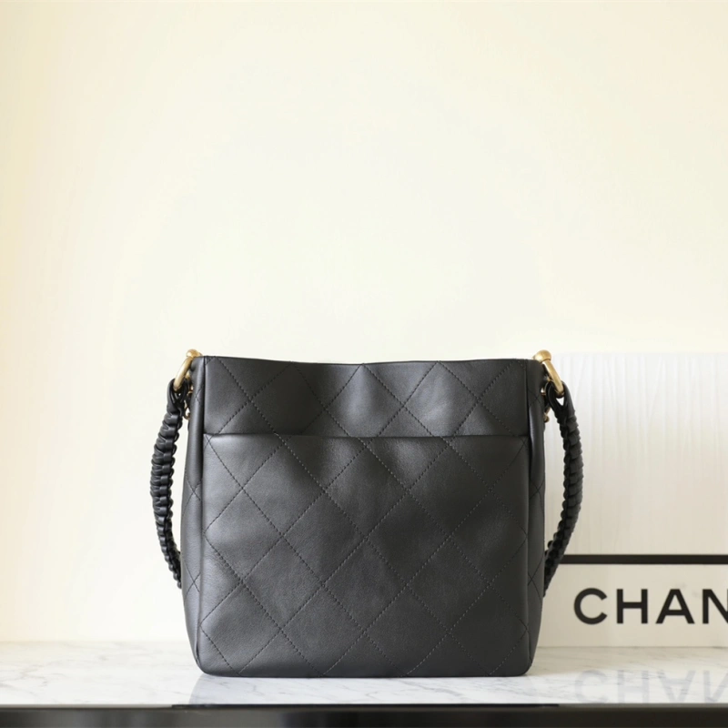 香港高仿Chanel手提單肩包23A黑金免檢版