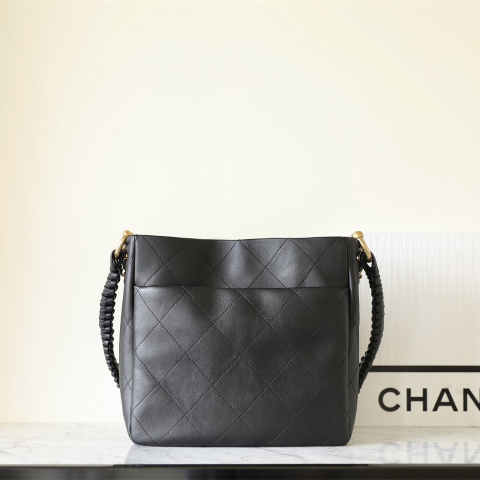 香港高仿Chanel手提單肩包23A黑金免檢版
