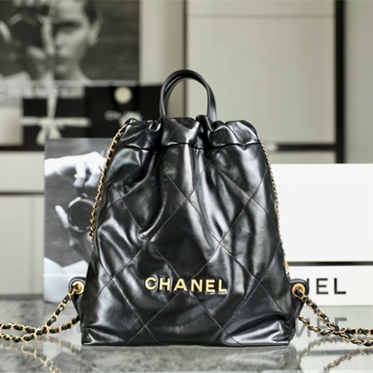 精仿Chanel雙肩背包23P系列黑金免檢版