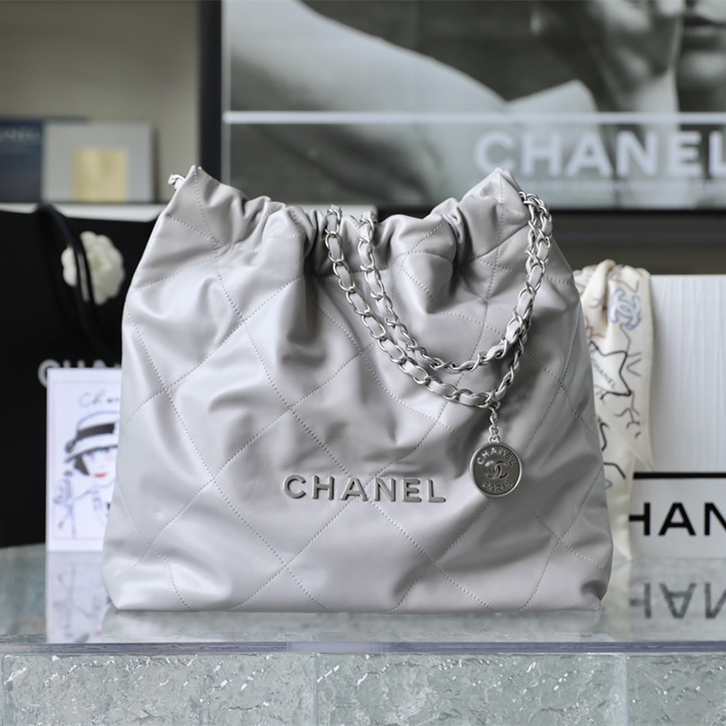 復刻包包官網Chanel購物袋奶奶灰中號免檢版