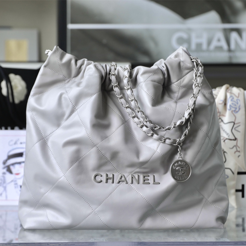 復刻包包官網Chanel購物袋奶奶灰中號免檢版