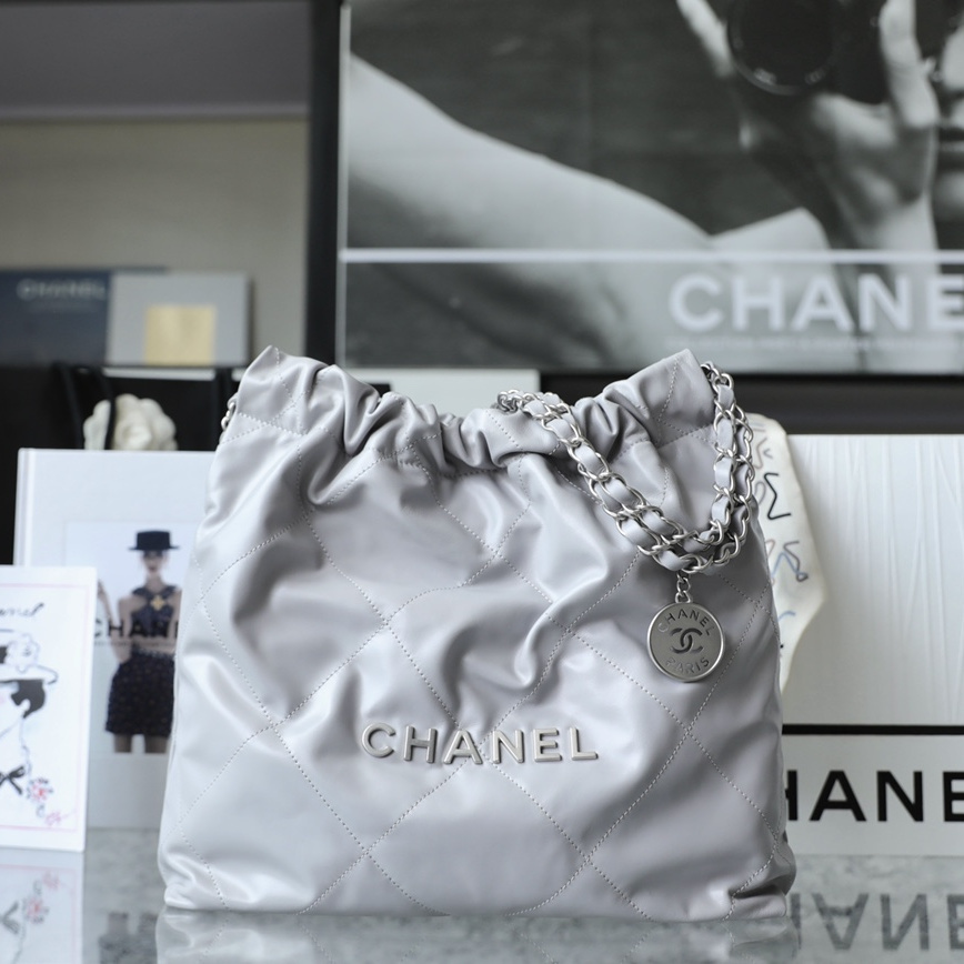 高仿包包官網Chanel購物袋奶奶灰小號免檢版