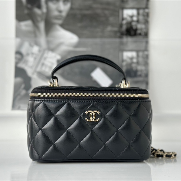 香港香奈兒Chanel手提化妝包黑色免檢版