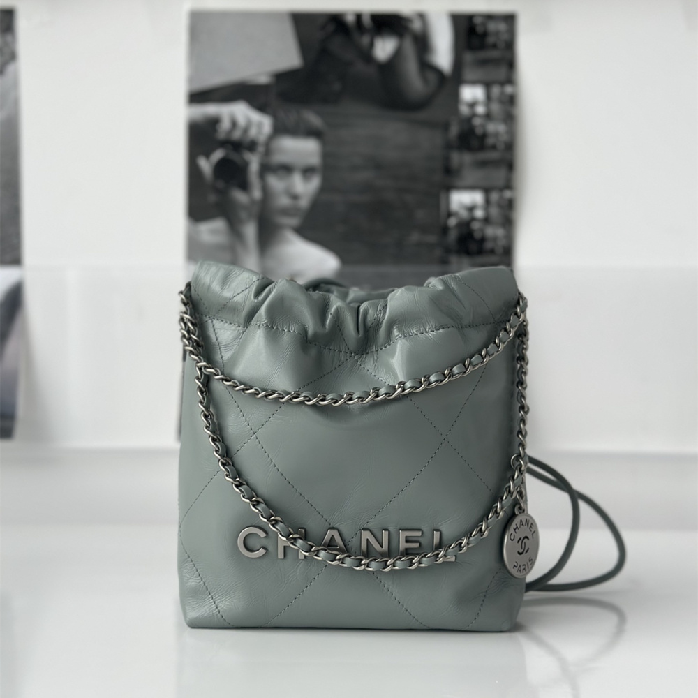 高仿Chanel23S系列霧霾藍Mini購物袋免檢版