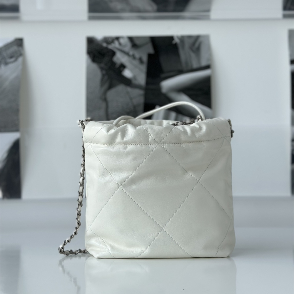 高仿Chanel23S系列白色小牛皮Mini購物袋免檢版