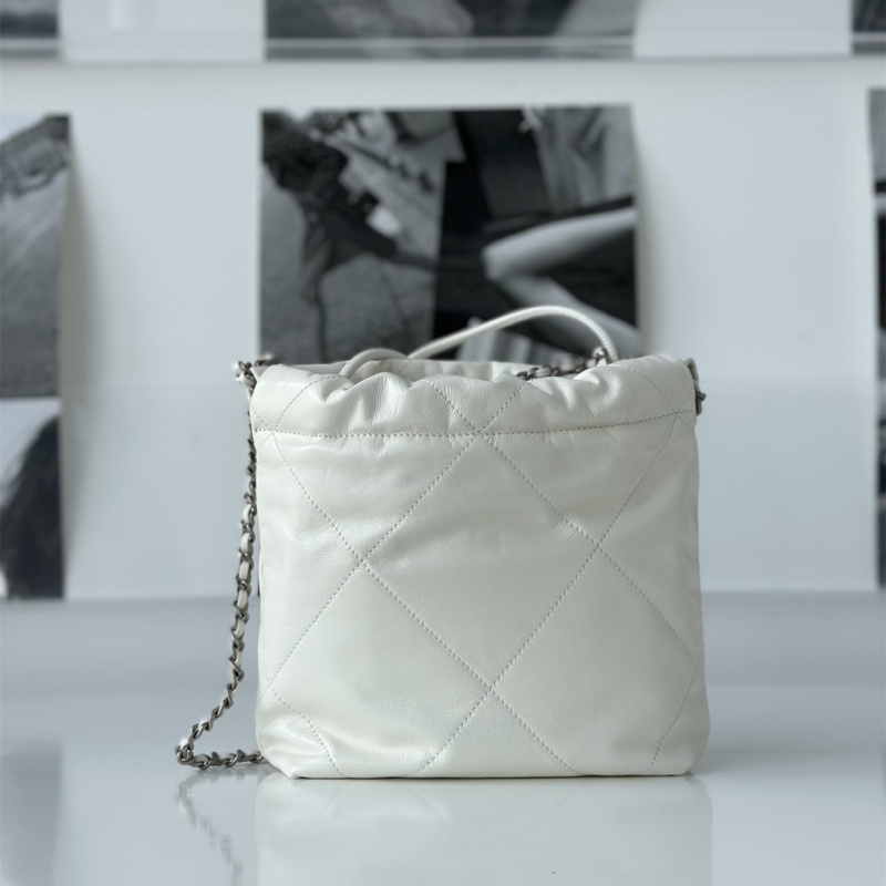 高仿Chanel23S系列白色小牛皮Mini購物袋免檢版
