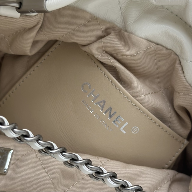 高仿Chanel23S系列白色小牛皮Mini購物袋免檢版