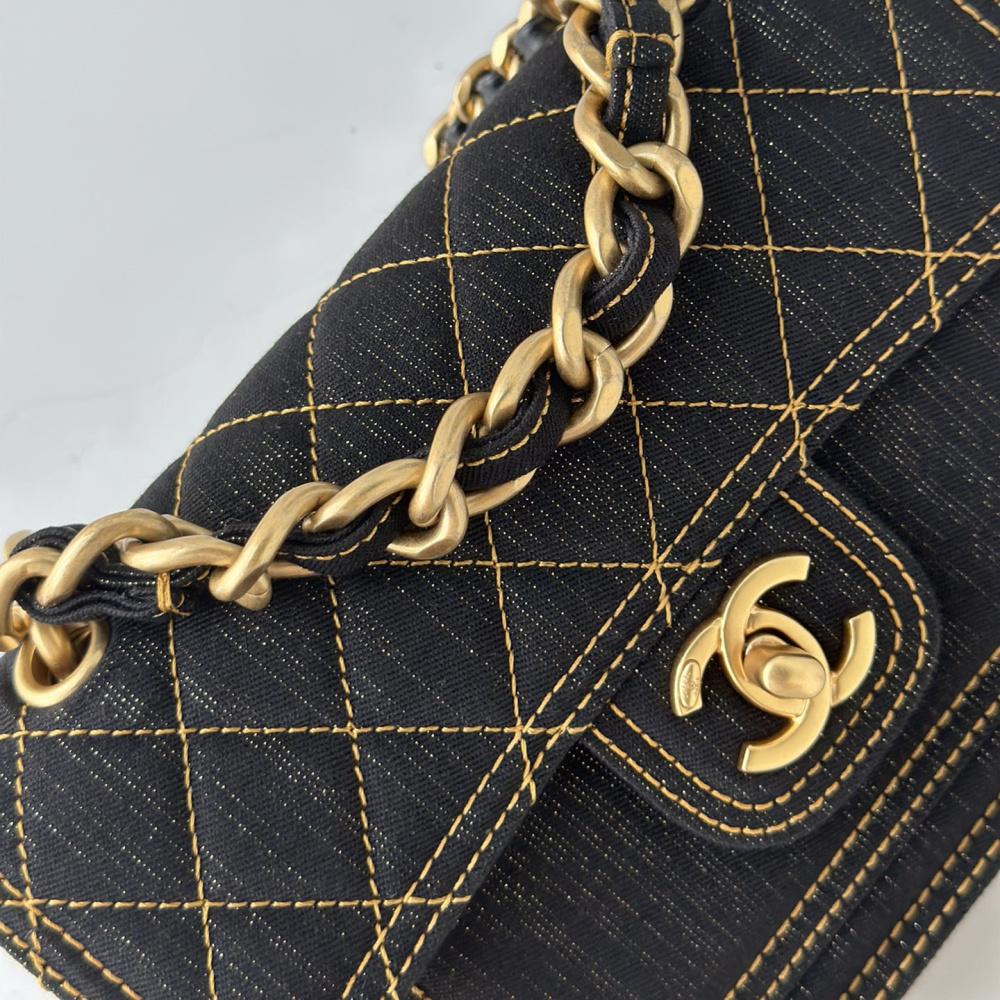 復刻Chanel23S新款丹寧牛仔郵差包免檢版