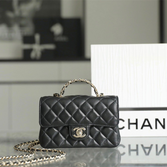 香港高仿Chanel23A系列水鑽手提口蓋包免檢版