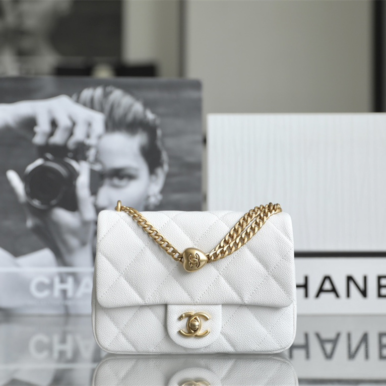 高仿香奈兒Chanel23P系列白色口蓋包免檢版