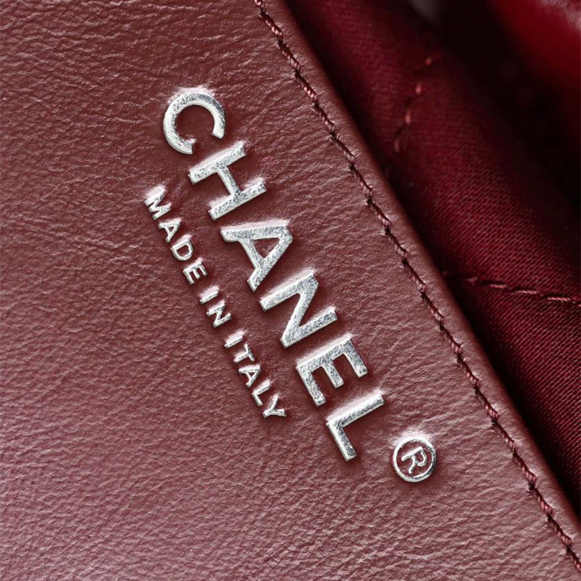 高仿Chanel購物袋23S系列酒紅色Mini免檢版