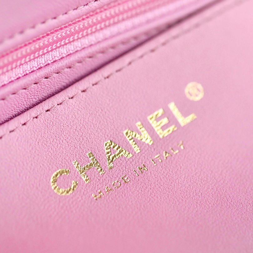 高仿Chanel23P系列黑粉雙拼口蓋包免檢版