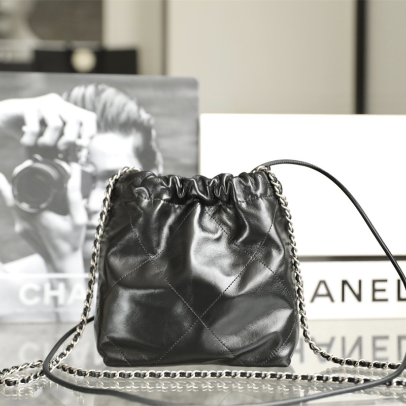 香港高仿香奈兒官網Chanel23S黑色Mini購物袋免檢版