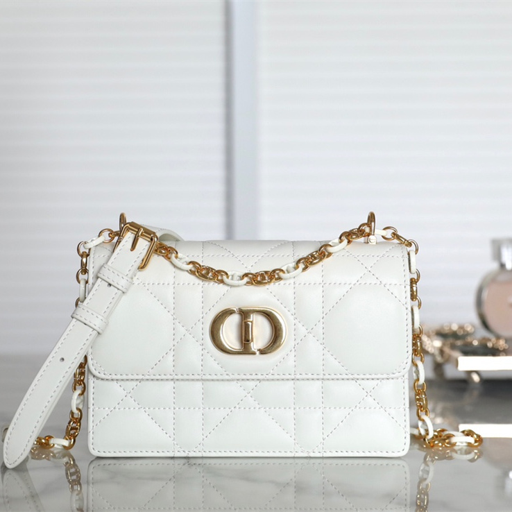 高仿Dior手袋MissCaro系列白色免檢版