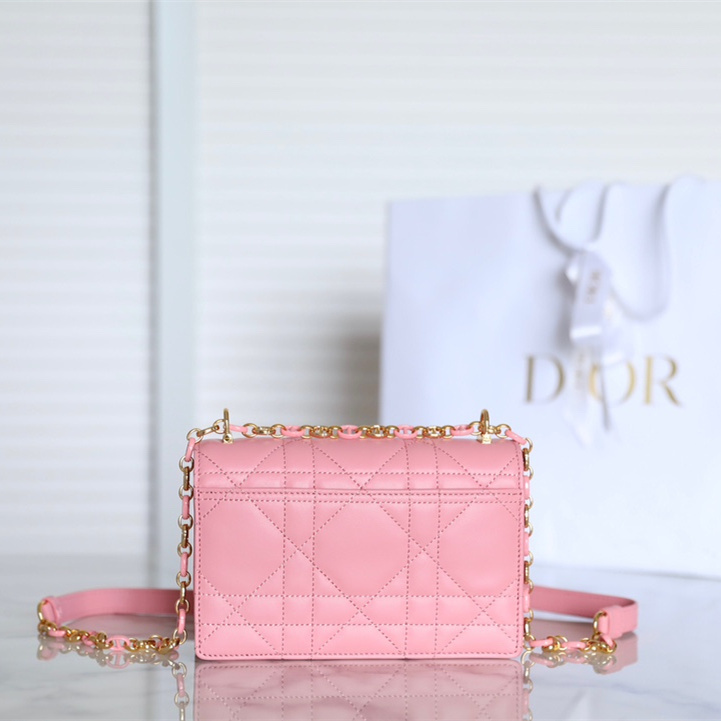 高仿Dior單肩包MissCaro系列玫粉色免檢版