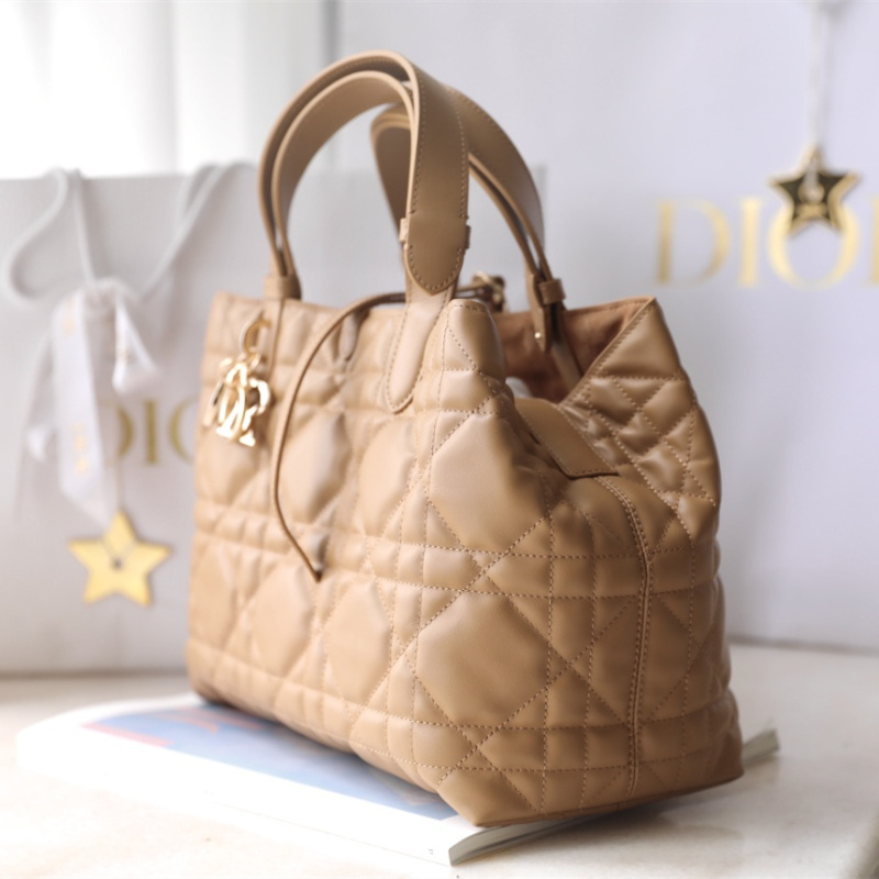 原單DiorToujours系列購物袋棕色中號免檢版